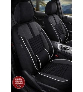 Alfa Romeo 4C Shadow Siyah Beyaz Tay Tüyü Oto Koltuk Kılıfı Tam Set-Kolay Montaj-Terletmez-Ortopedik 2013-2019
