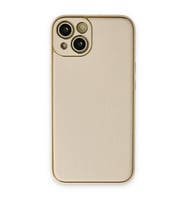 iPhone 14 Plus Kılıf Coco Deri Silikon Kapak - Gold