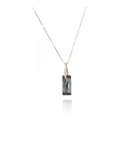Dikdörtgen Swarovski Kolye (Gümüş)