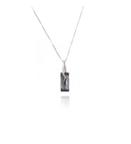 Dikdörtgen Swarovski Kolye (Gümüş)