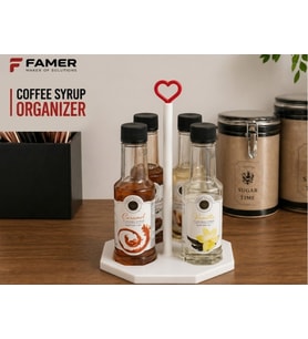 4 Şişelik Kahve Şurubu Düzenleyici Standı