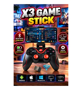 Şarjlı Kablosuz Bluetooth Gamepad – Android, iOS, Windows PC, TV ve TV Box Uyumlu