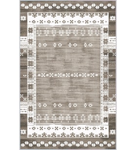 Eliana Home Baskılı, Yıkanabilir Kaymaz Taban Salon Halısı LNA0165-SM23 100x150 cm (Kahverengi)