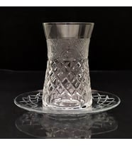 Paşabahçe Çay Bardak Takımı Kesme Dekor Çakıl  - 6 Kişilik