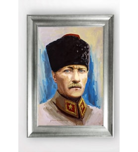 Gümüş Çerçeveli Atatürk Tablo cv1121
