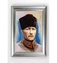 Gümüş Çerçeveli Atatürk Tablo cv1121