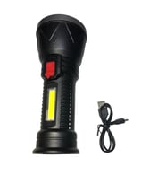 Uzun Menzilli Şarz Edilebilir El Feneri Şarjlı El Feneri 4 Modlu Su Geçirmez Usb Kablolu Cob Led 5W
