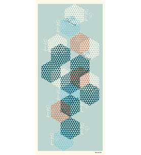 Geometrik Desen Pavia Seri Şal Eşarp Askısı ile Birlikte 90X200 cm Beyaz Mint-90