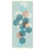 Geometrik Desen Pavia Seri Şal Eşarp Askısı ile Birlikte 90X200 cm Beyaz Mint-90
