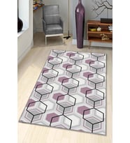 Pembe Petek Kaymaz Tabanlı Makinede Yıkanabilir Halı BE06 - 100 x 160 cm