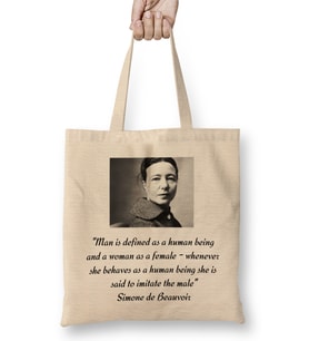 Simone De Beauvoir Bez Çanta Uzun Saplı