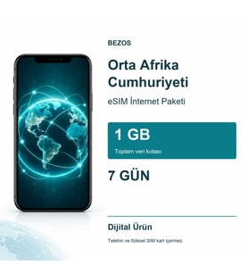 Orta Afrika Cumhuriyeti eSIM İnternet Paketi 1 GB 7 Gün