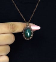 Doğal Taş Yeşil Akik Doğal Taşlı Kadın Doğal Taş Otantik Kolye euk27bya