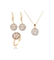 Gümüş Rose Baget Taşlı Yuvarlak Model Üçlü Set DGN20481
