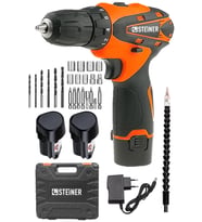 Steiner Germany Technology 36 V Metal Şanzıman Çift Akülü Şarjlı Vidalama Matkap + 24 Parça Set
