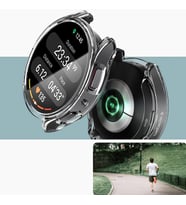 Samsung Galaxy Watch 6 ile Uyumlu 44mm Tam Kapatan Çerceve 44mm Önü Kapalı Tasarım Silikon Kılıf Çerçeve Darbe ve çiziklere Karşı Koruma (Siyah)