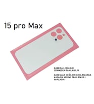 iPhone 15 PRO MAX Arka Pil Batarya Kapağı (CAM) BEYAZ
