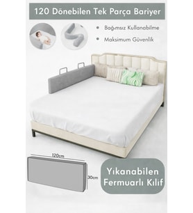 Miralay Yeni Nesil Yatak Bariyeri 120 cm Gri