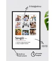 Sevgili Sözlük Sevgiliye Özel Fotoğraflı Çerçeve (21x30 cm )