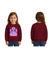 Unisex Kuromi Baskılı Çocuk Swaetshirt 3 İplik Şardonlu (Bordo)