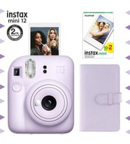 Instax mini 12 Lila Fotoğraf Makinesi-20'li Film ve Laporta Albüm Seti