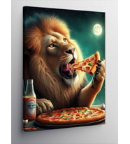 Kanvas Tablo Pizza Yiyen Aslan