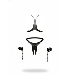 Mulvxbrf Brf02 Siyah Harness Takım Deri Zincir Detaylı 4 Parçalı - Brf1232 (Mulvix)