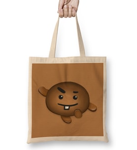 Bt21 Bts Kpop Cute Shooky Suga Yoongi Bez Çanta Uzun Saplı