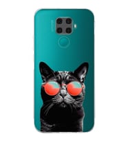 PrintiFy Huawei Mate 30 Lite ile Uyumlu Kedi 3 Kamera Korumalı Şeffaf Kılıf