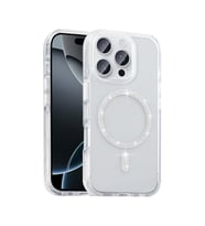 Apple iPhone 16 Pro Max Uyumlu Kılıf Taşlı Tasarım M-safe Şarj Özellikli Zore Koment Silikon Kapak (Gümüş)