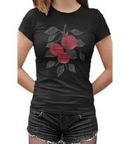 Apple Tree Siyah Kadın Tshirt