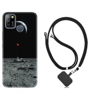 INFINIX Smart 4 5 6 Zero 8 S5 Pro Kılıf Boyun Askılı Silikon Astronoot Red Baloon 1608