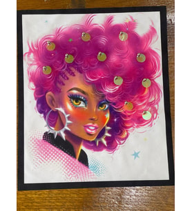 24X20 CM KABARTMA PAYETLİ PEMBE SAŞLI KIZ APLİKE ARMA YAMA DİKİŞ HOBİ GİYİM AKSESUARI