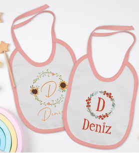 BK Kids Kişiye Özel Harfli İsimli 2’li Pembe Mama Önlüğü-2