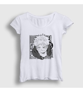 Presmono Kadın Beyaz Yuji Itadori Anime Jujutsu Kaisen T-Shirt 316493tt