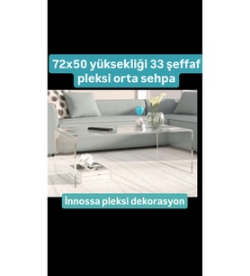 Pleksi orta sehpa 8 mm şeffaf