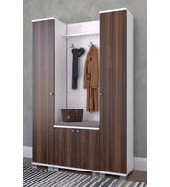 Montana 5 Kapaklı Portmanto Takımı, Askılık, Vestiyer Ceviz