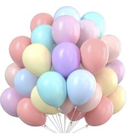 Balon Düz 5 inç Makaron Karışık 100'lü-