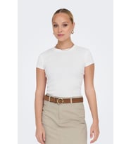Only Kadın Elina Kadın Beyaz Basic T-shirt - 15320229-W (Turuncu)