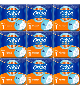 Orkid Hijyenik Ped Ultra Extra Normal 72 Adet Standart Pk (9PK*8)