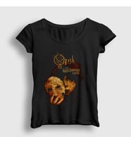 Presmono Kadın Siyah Face Of Melinda Roundhouse Tapes Opeth T-Shirt 531891tt