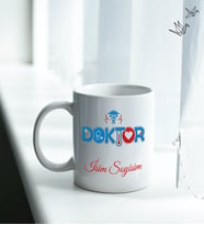 Kişiye Özel İsim ve Fotoğraf Baskılı Doktor Temalı Kupa Bardak No:005