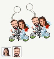 Kişiye Özel Sevgili Tasarımlı Karikatür 2 Adet Anahtarlık 22