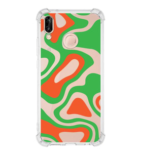 PrintiFy Huawei P20 Lite Uyumlu Köşe Korumalı Renkli Desen Tasarımlı Şeffaf Silikon Kılıf