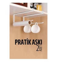 ModaCar Mutfak Dolap Kağıt Havlu Askı Organizer Fincan Askısı BEYAZ