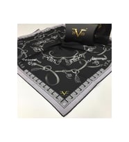 Kemer Püsküllü Desen Black Seri Twill Eşarp Eşarp Askısı ile Birlikte 90x90 cm G