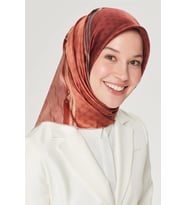 Armine Nostalji Tivil İpek 8519-86 Kiremit Karışık Desen