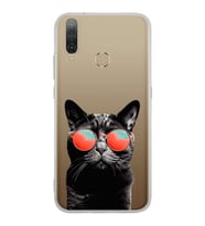PrintiFy General Mobile GM 10 ile Uyumlu 1mm Slim Fit Kedi 3 050d Baskılı Şeffaf  Kılıf