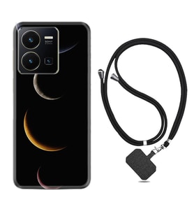 Vivo Y35 Kılıf Resimli Boyun Askılı İpli Desenli Silikon Series Gezegenler 1901