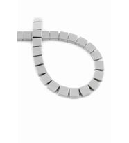Hematit Doğal Taş Parlak Gümüş Yassı Kare Kesim 6x6mm Dizi [AA]